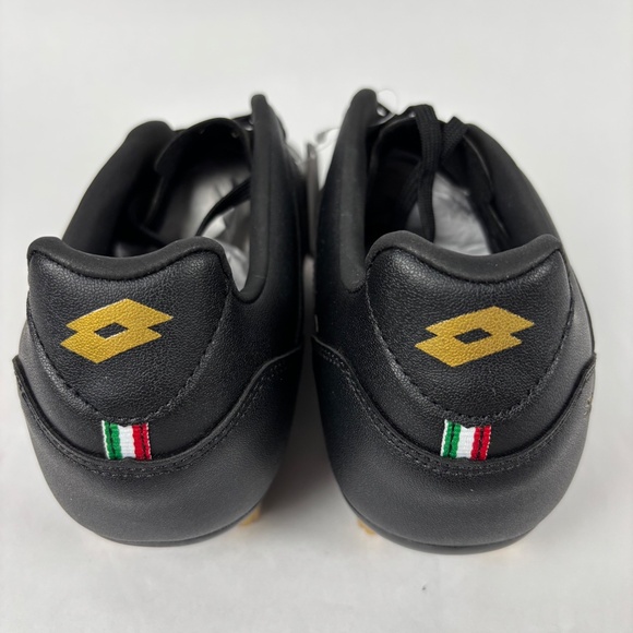 Lotto, Stadio 705 FG Soccer Cleats, NWT, Men 7. Women 8.5, Leather, Black, Gold - Picture 6 of 12